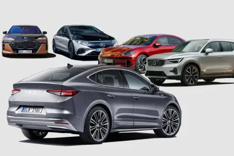 Verschiedene auto marken wie BMW, Mercedes, Hyundai, Volvo und Skoda sind in dieser Collage zu sehen.