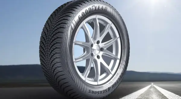 Goodyear Vector 4Seasons Gen-2 Reifen auf einer Straße, bereit für jeden Test.