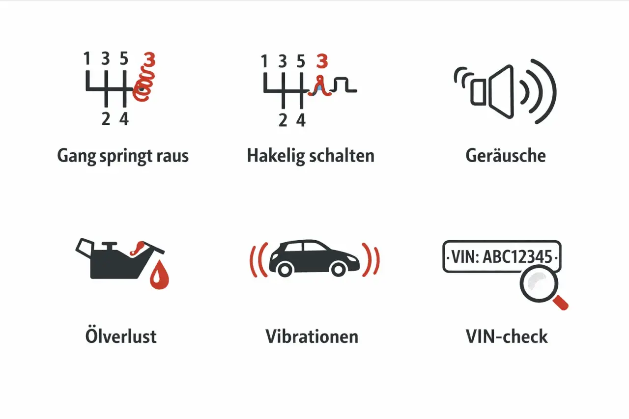 Schaltmuster zeigt, dass der Gang rausspringt. Wenn die Kupplung rutscht, kann dies zu ähnlichen Problemen führen.