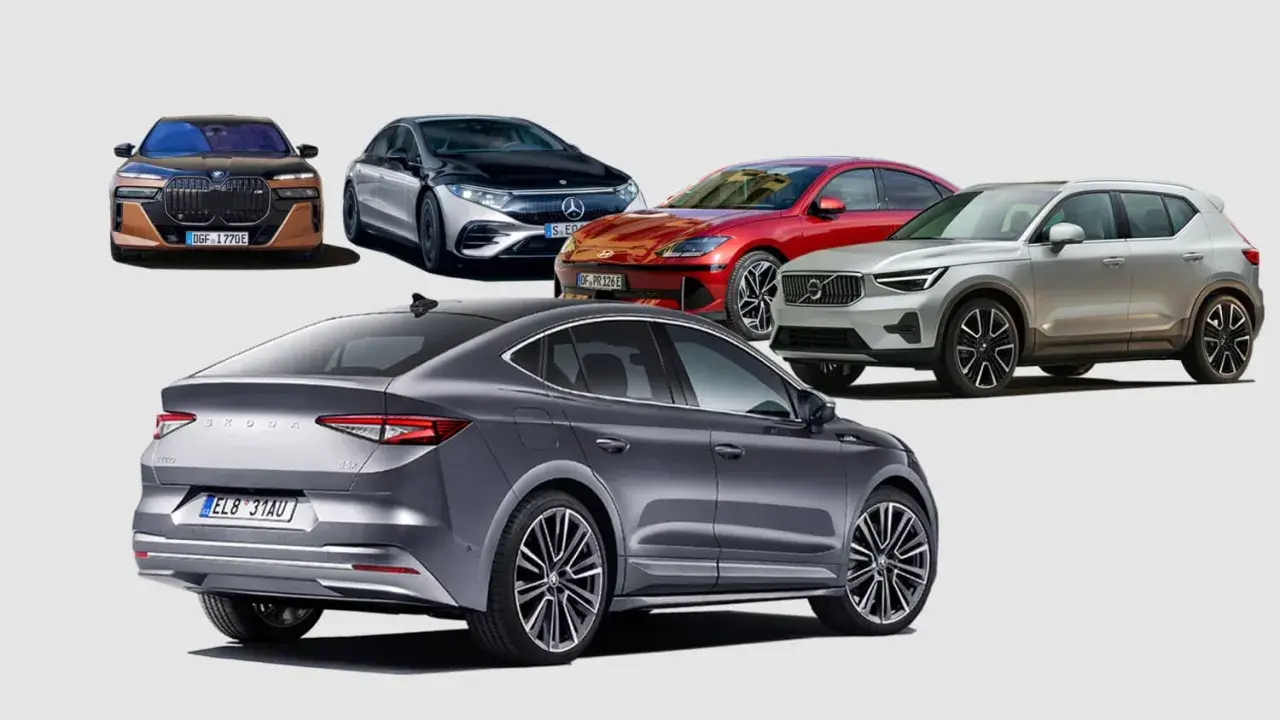 Verschiedene auto marken wie BMW, Mercedes, Hyundai, Volvo und Skoda sind in dieser Collage zu sehen.