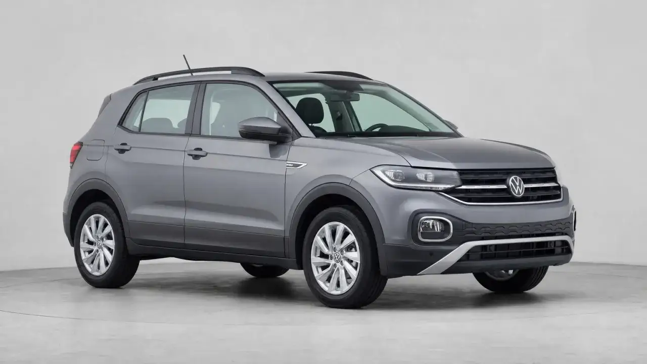 Grauer VW T-Cross, ein kompakter SUV, der trotz seiner Größe oft mit kleinen vw t-cross probleme zu kämpfen hat.